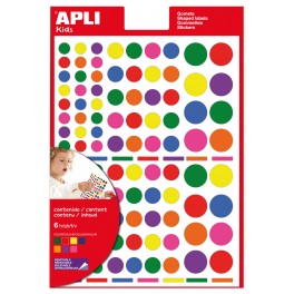 Gommettes rondes  multicolores 6 feuilles