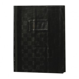 Noir Protège-cahier+Marque-page Grain Madras 22/100ème 17x22 noir