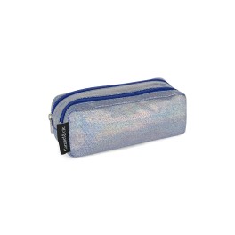 Trousse double irisée bleu Trousse double irisée bleu