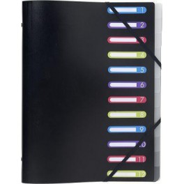 Trieur polypropylène chromaline 8 compartiments noir